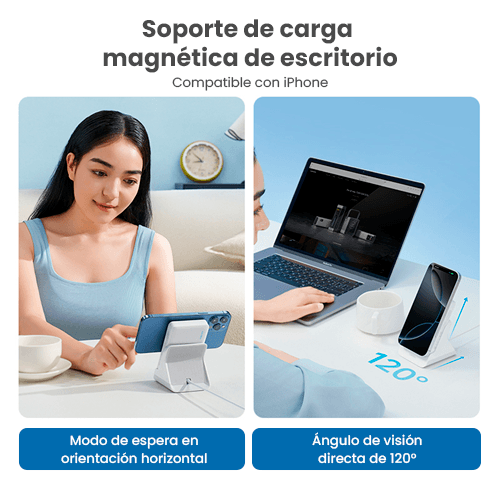 CUKTECH CP122M 10000mAh Magnetic Powerbank  37W Max + Soporte White