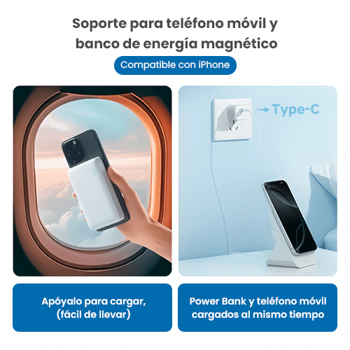 CUKTECH CP122M 10000mAh Magnetic Powerbank  37W Max + Soporte White