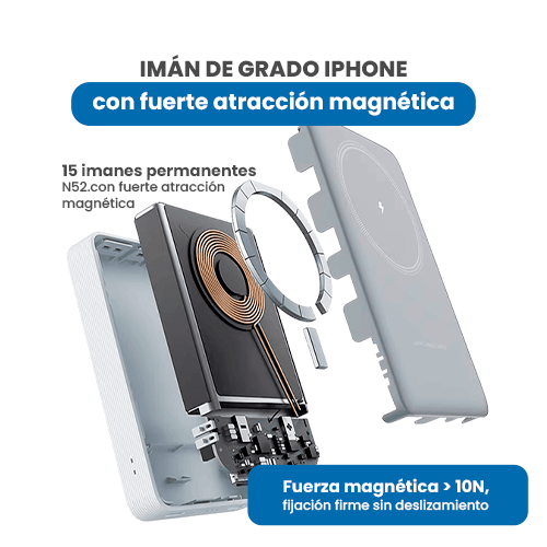 CUKTECH CP122M 10000mAh Magnetic Powerbank  37W Max + Soporte White