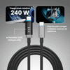 CUKTECH CTC615P Cable USB-C 240W 6A con Pantalla OLED — 1.5m