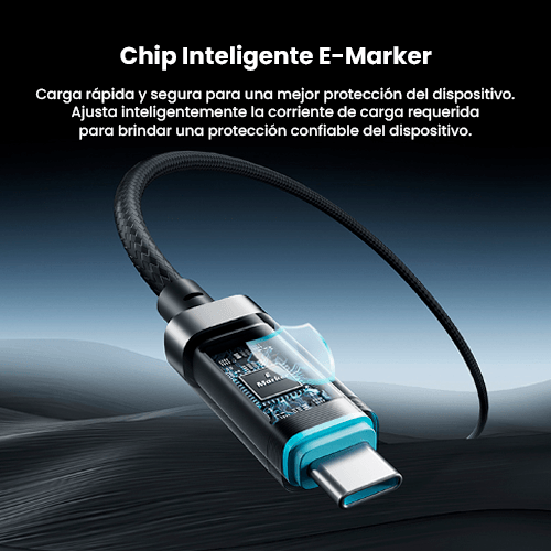 CUKTECH CTC615P Cable USB-C 240W 6A con Pantalla OLED — 1.5m