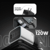 CUKTECH 10 Mini Cargador GaN 120W 3 Puertos USB-C