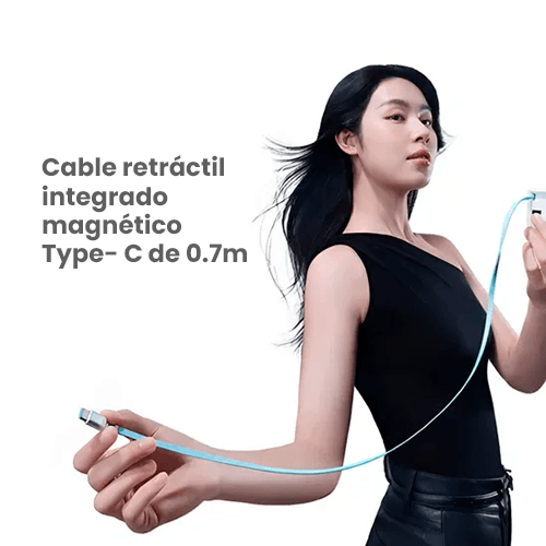 CUKTECH CP6 Cargador GaN 67W con Cable Retráctil