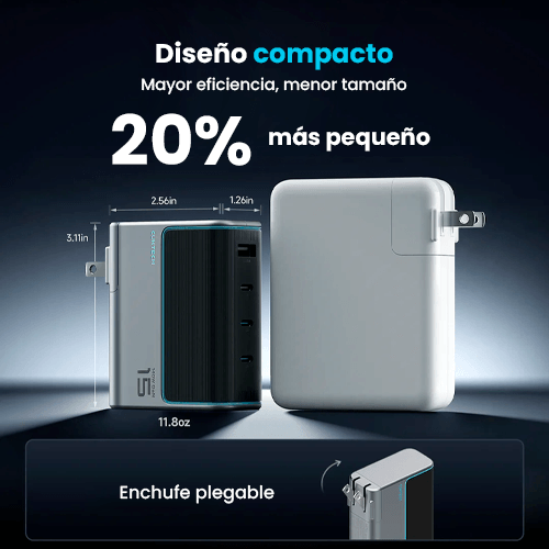 CUKTECH 15 Cargador GaN 140W Ultra Slim — 1 Puerto USB-C