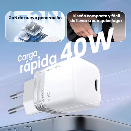 CUKTECH CP3 Cargador GaN 40W — Mini y Potente